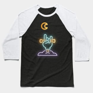 Zombie Hand in Neon Optics Baseball T-Shirt